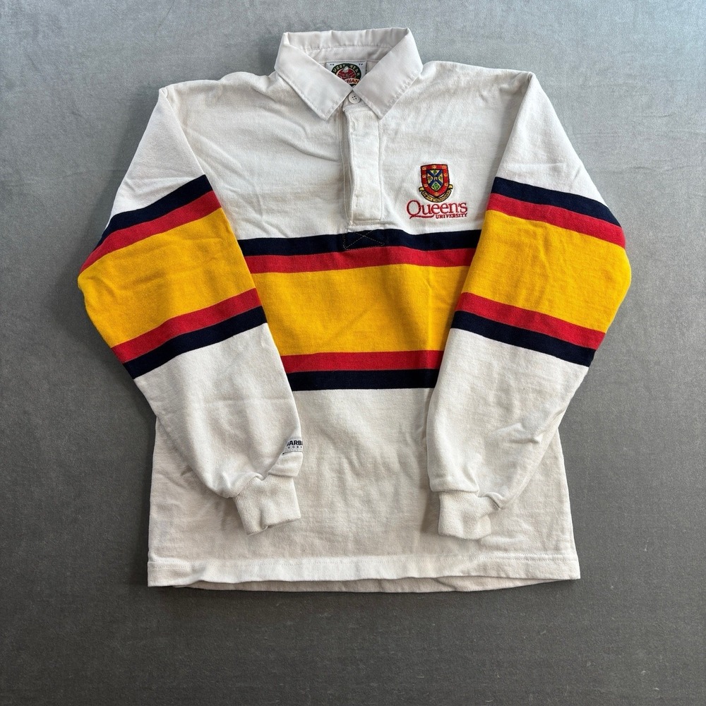 Barbarian Rugby Shirt Men's XS Queen's University Striped Long Sleeve